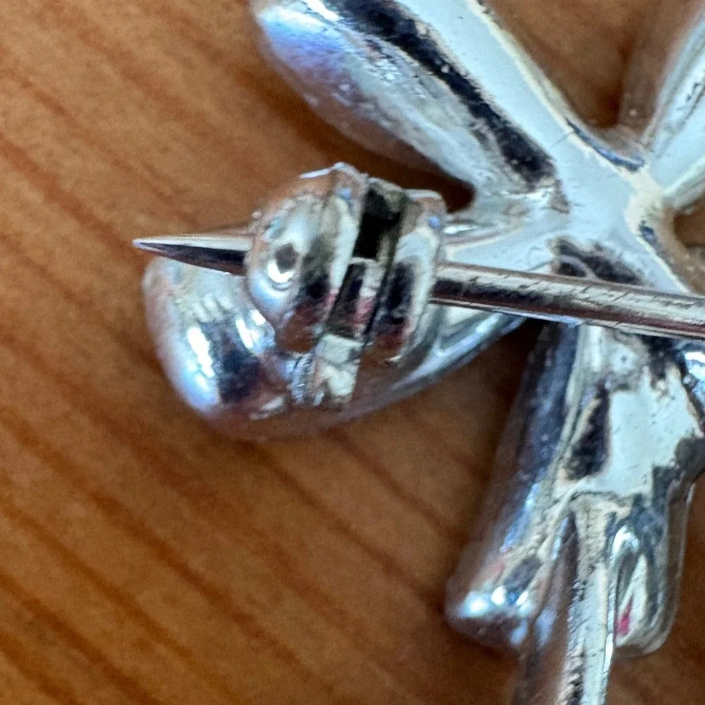 Sarah Coventry Vintage Silver Tone AB Rhinestone Flower Brooch Pin‎ Indie Sleaze